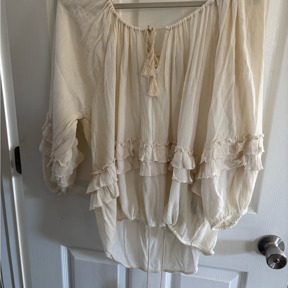 Ralph Lauren Cream Textured Blouse